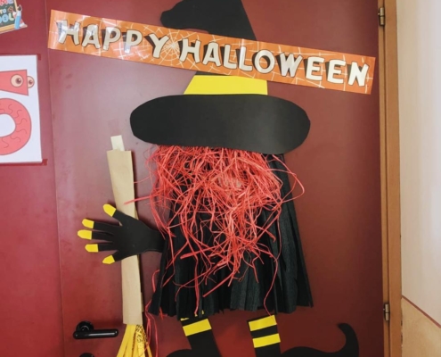 porta decorata Halloween